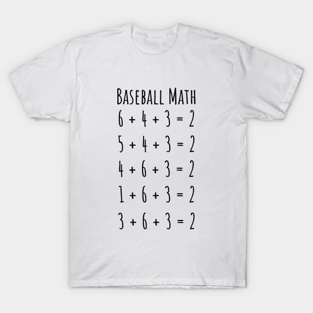 Baseball Math Funny Double Play Tee Shirts T-Shirt by RedYolk